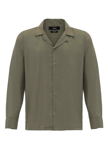 Men's Khaki Striped Shirt