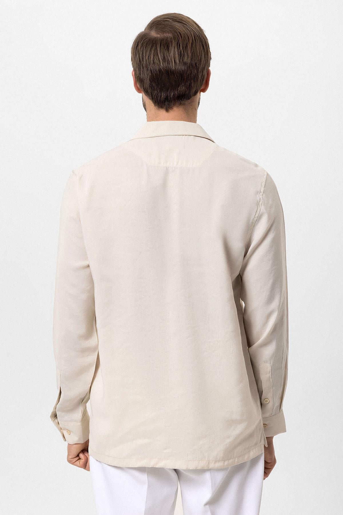 Men's Stone Camp Collar Long Sleeve Shirt