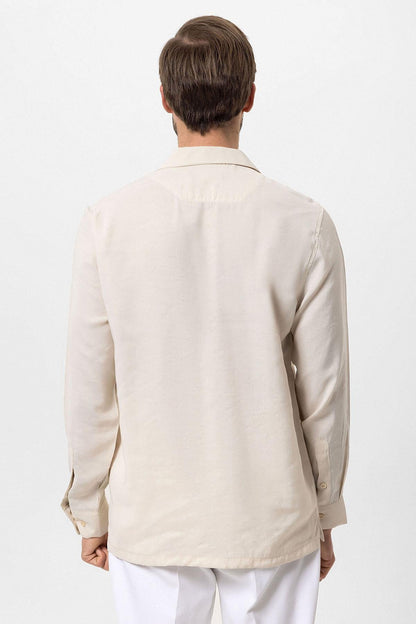 Men's Stone Camp Collar Long Sleeve Shirt