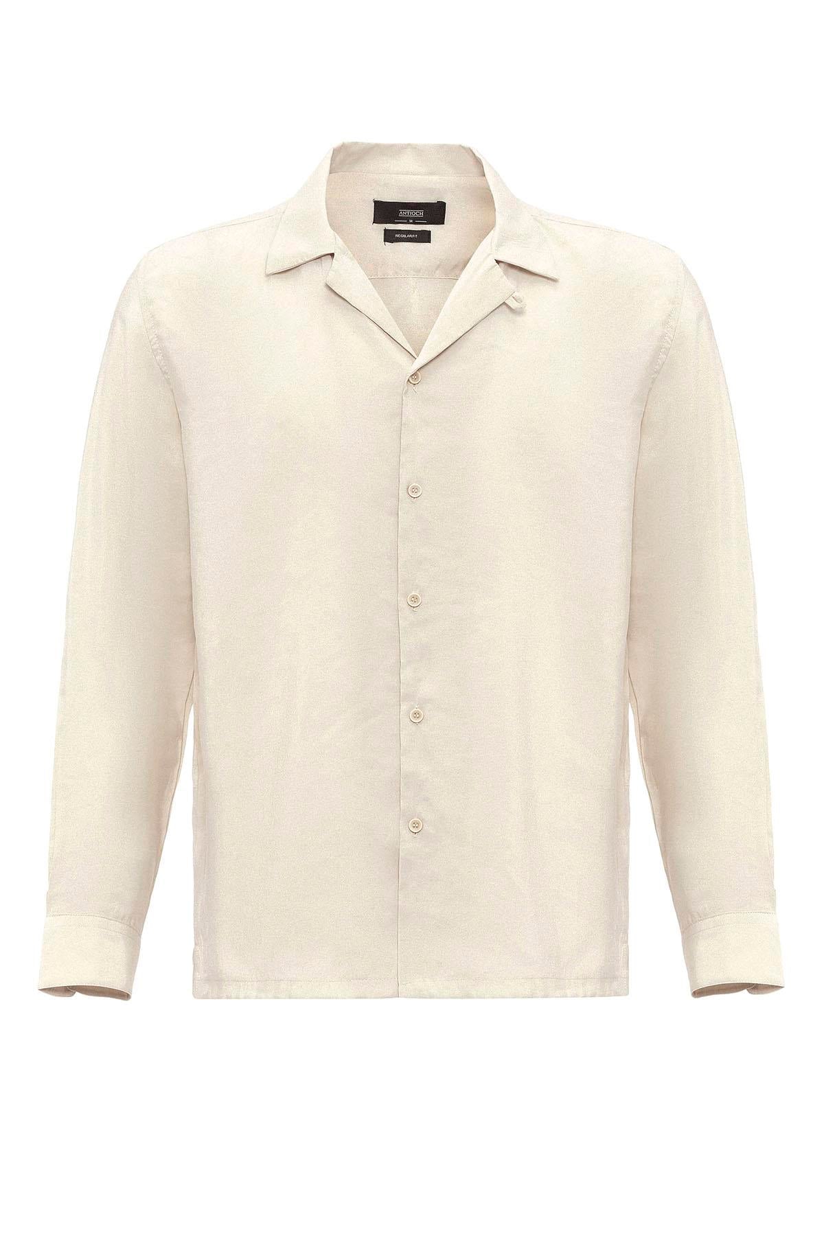 Men's Stone Camp Collar Long Sleeve Shirt -