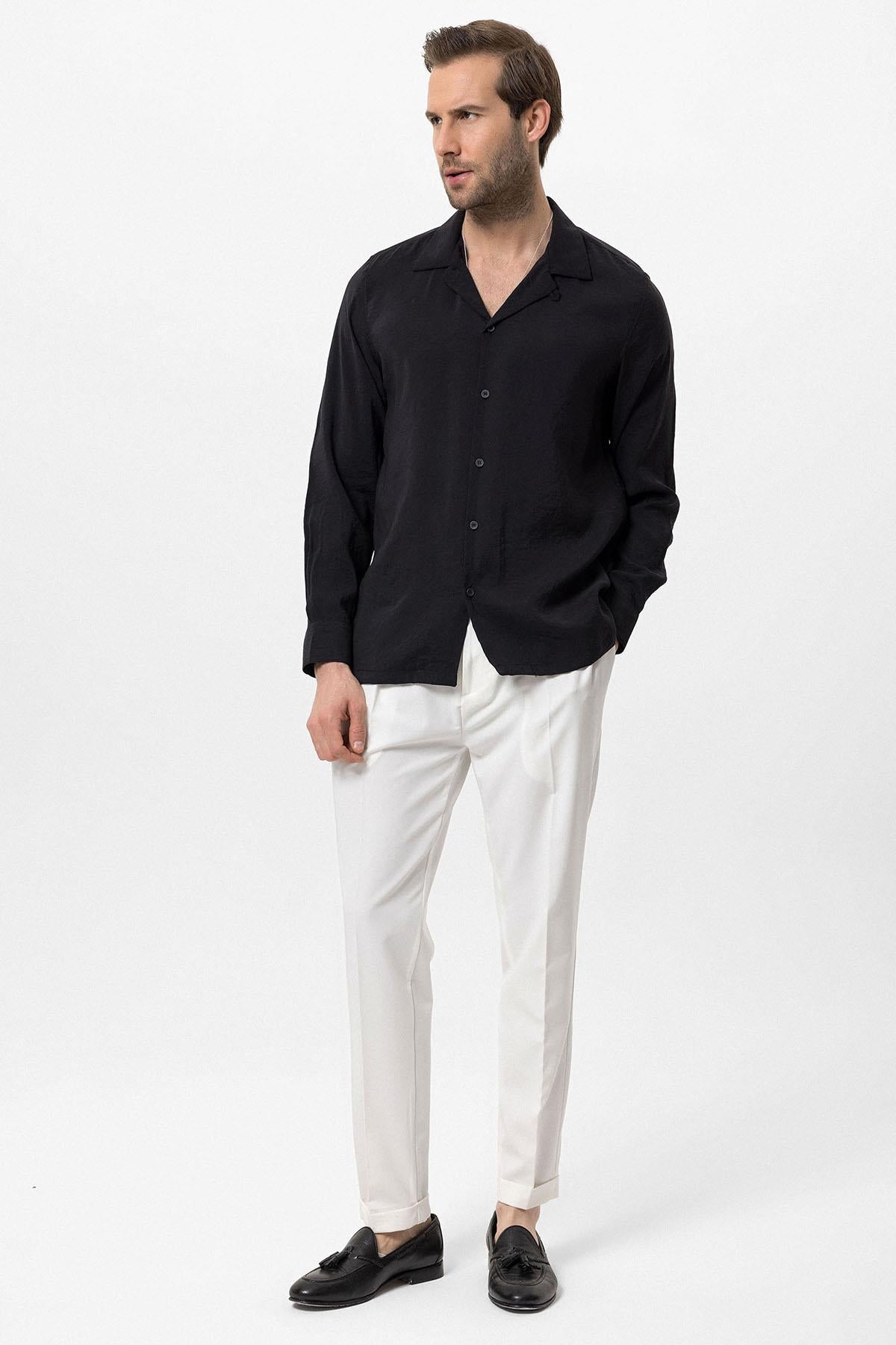 Men's Black Relaxed Fit Basic T-Shirt