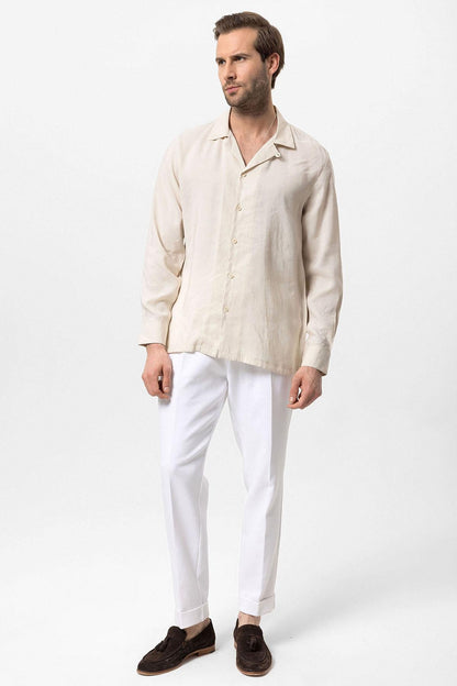 Men's Stone Camp Collar Long Sleeve Shirt -