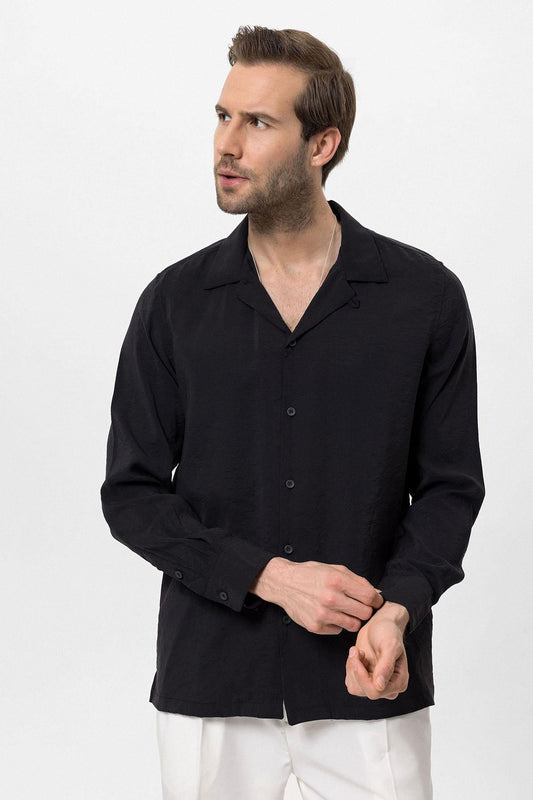 Men's Black Relaxed Fit Basic T-Shirt