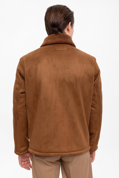 Men's Brown Lined Suede Jacket