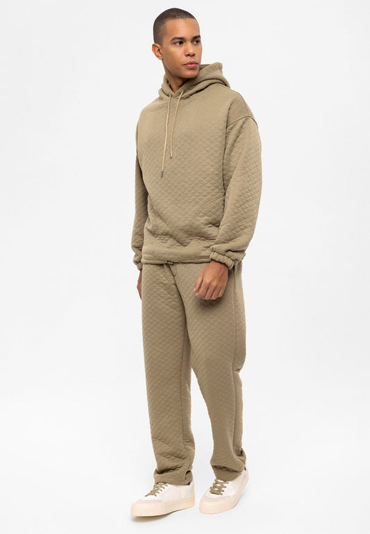 KOALA SYDNEY Men's Khaki Diamond Patterned Oversize Tracksuit Set