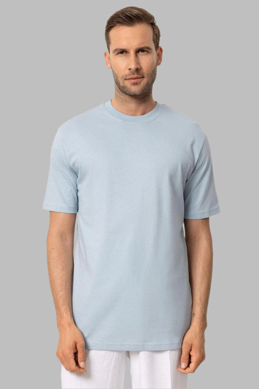 KOALA SYDNEY Men's Baby Blue Crew Neck Basic T-Shirt
