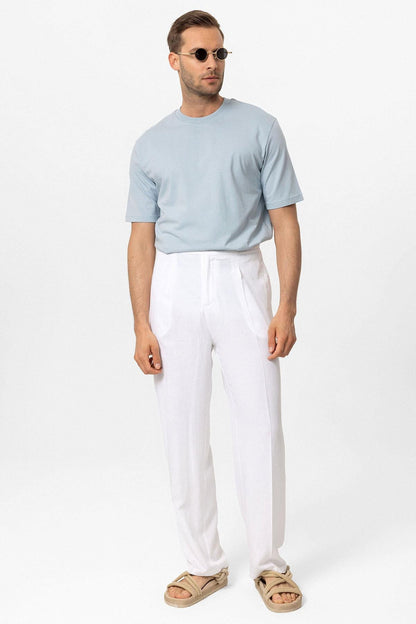 KOALA SYDNEY Men's Baby Blue Crew Neck Basic T-Shirt