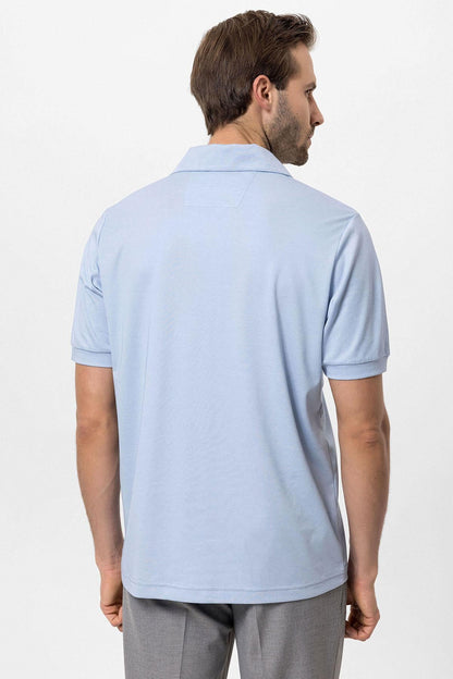 Men's Baby Blue Regular Fit Camp Collar Shirt