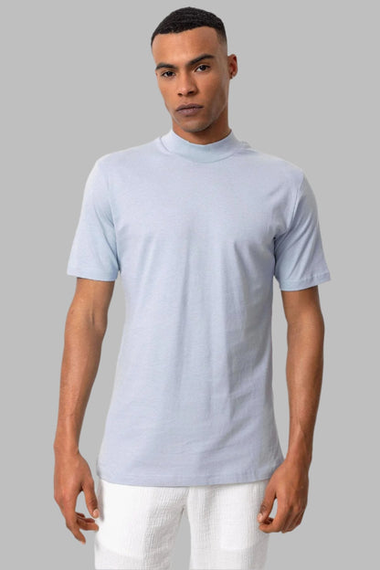 KOALA SYDNEY Men's Baby Blue Slim Fit Basic T-Shirt