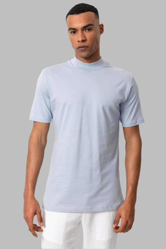 KOALA SYDNEY Men's Baby Blue Slim Fit Basic T-Shirt