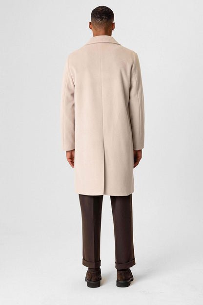 Beige Textured Men's Coat