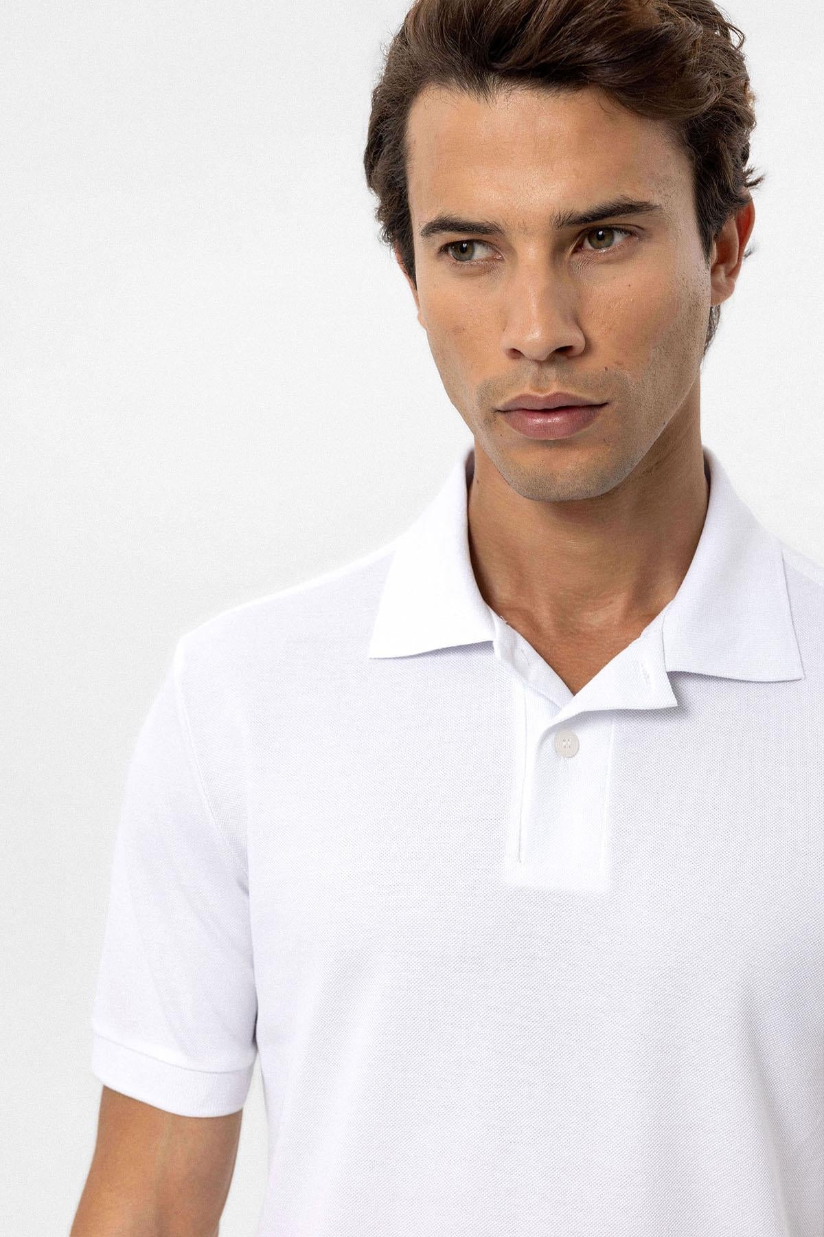 KOALA SYDNEY  Men's White Polo Neck T-Shirt -