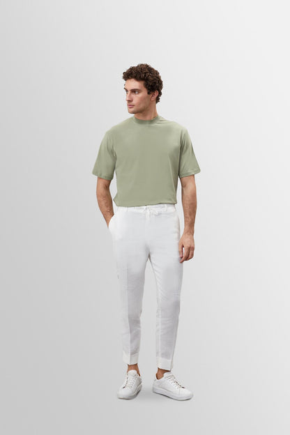 KOALA SYDNEY Men's Light Khaki Crew Neck Basic T-Shirt