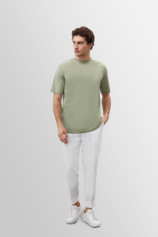 KOALA SYDNEY Men's Light Khaki Crew Neck Basic T-Shirt