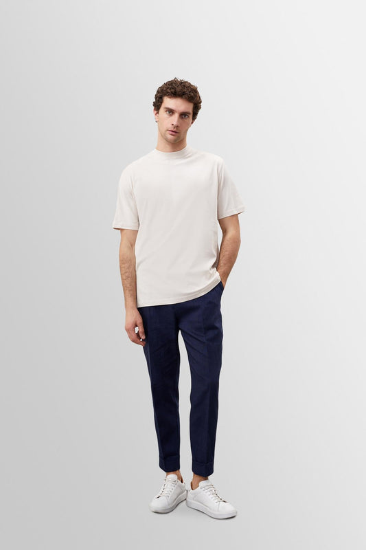 KOALA SYDNEY Men's Beige Crew Neck Basic T-Shirt