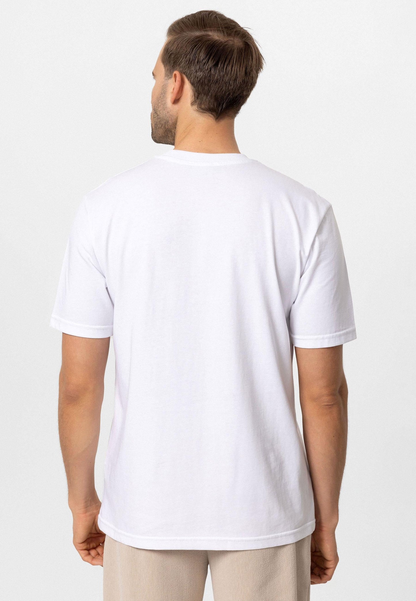 KOALA SYDNEY Men's White Crew Neck Basic T-Shirt