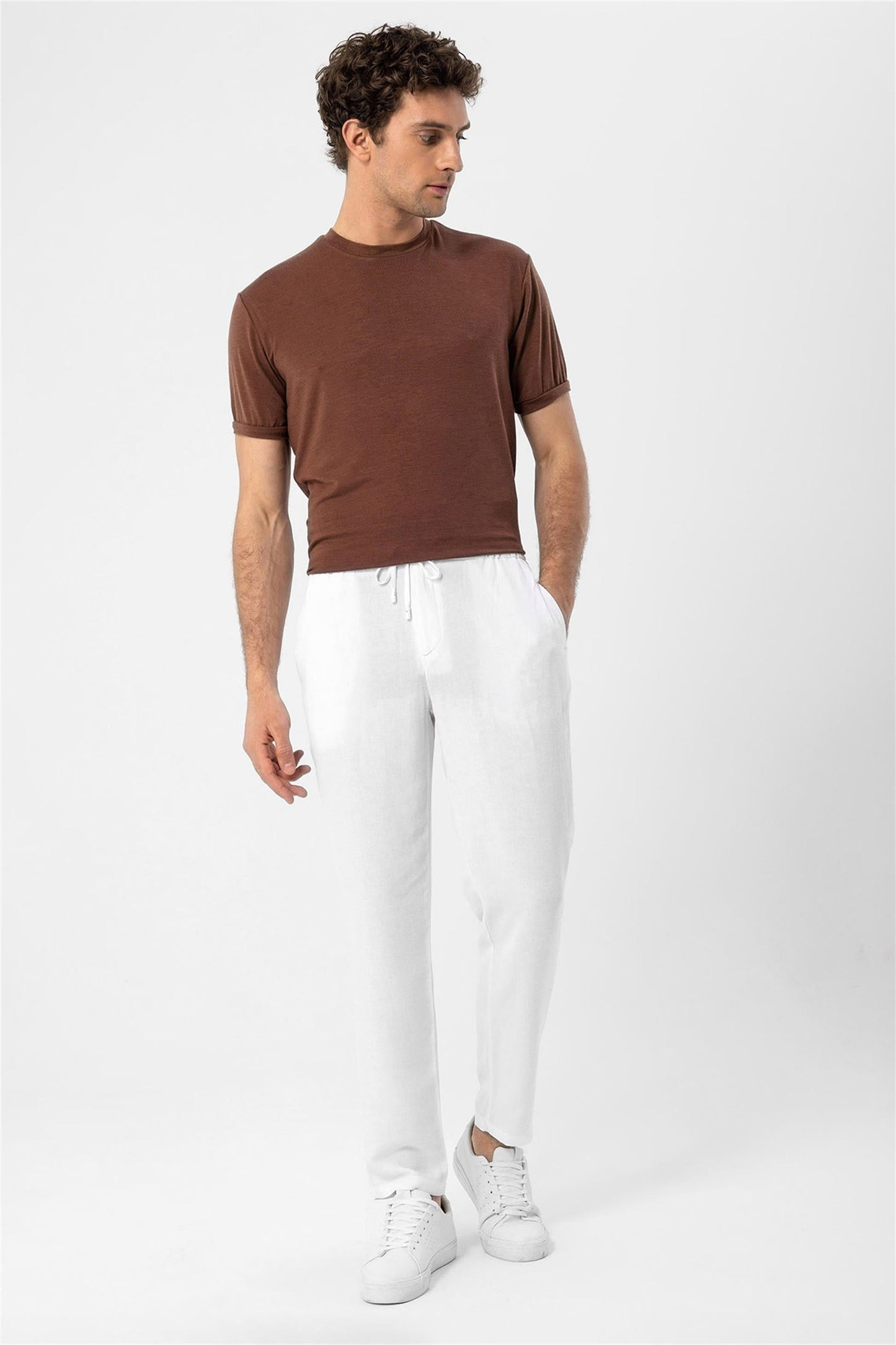 Men's Brown Crew Neck T-Shirt