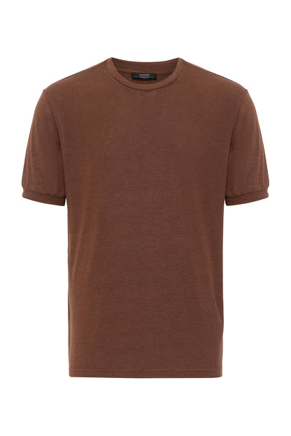 Men's Brown Crew Neck T-Shirt