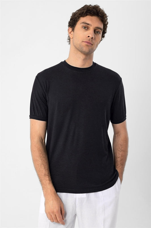 Men's Black Crew Neck T-Shirt