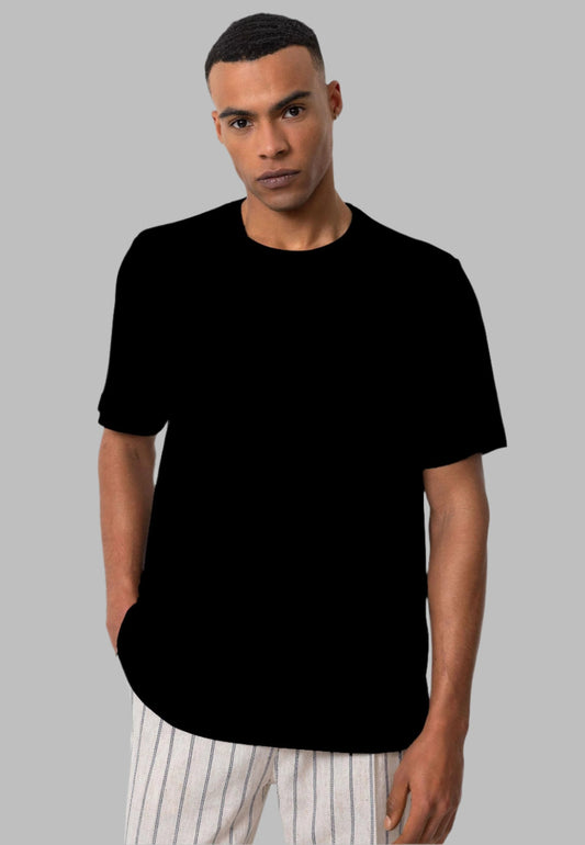 Men's Black Regular Fit Crew Neck T-Shirt