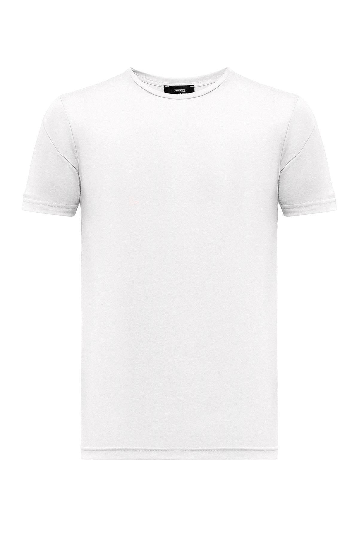 Men's Ecru Crew Neck Slim Fit T-Shirt