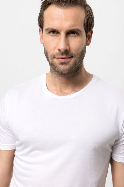Men's Ecru Crew Neck Slim Fit T-Shirt