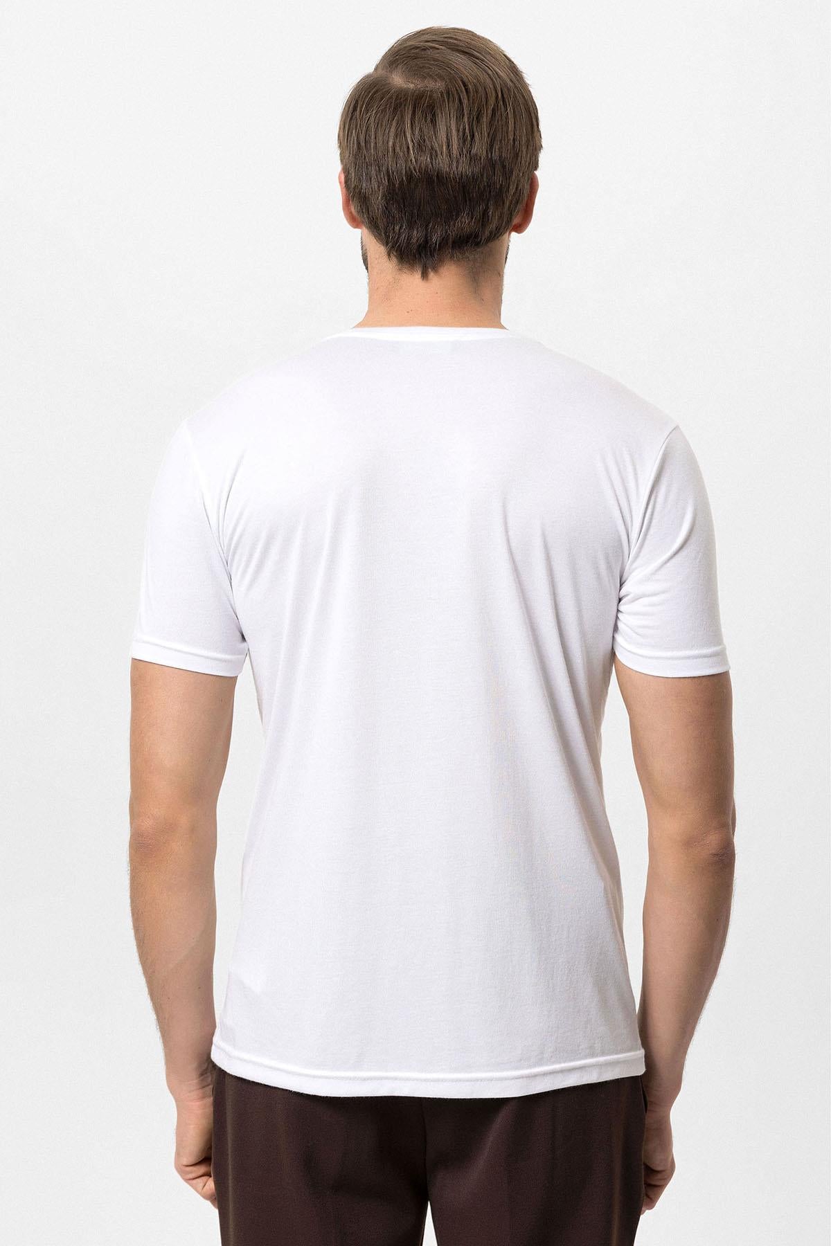 Men's Ecru Crew Neck Slim Fit T-Shirt