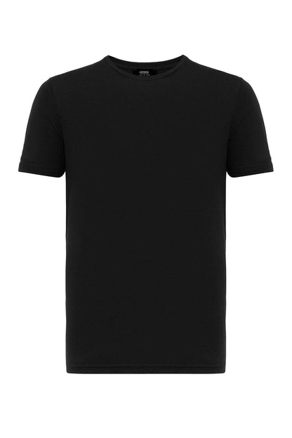 KOALA SYDNEY Men's Black Crew Neck Slim Fit T-Shirt