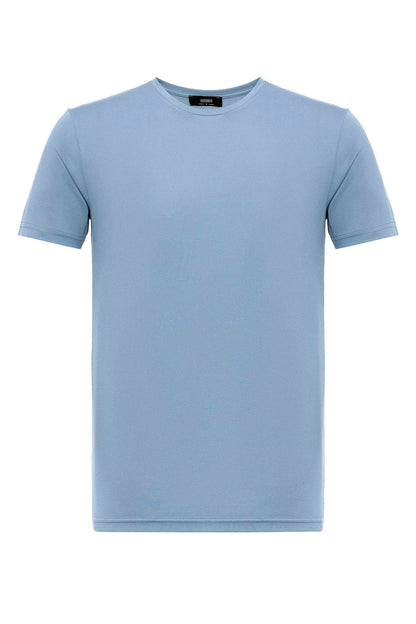 Men's Blue Crew Neck Slim Fit T-Shirt