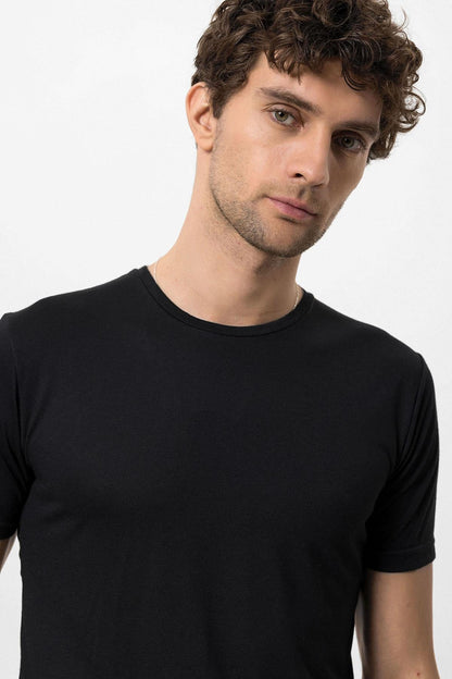 KOALA SYDNEY  Men's Black Crew Neck Slim Fit T-Shirt -