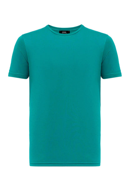 KOALA SYDNEY Men's Green Crew Neck Slim Fit T-Shirt