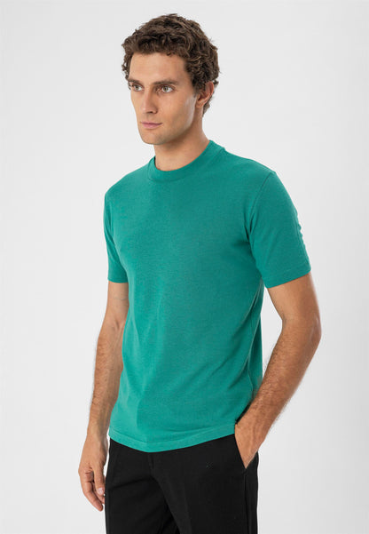 KOALA SYDNEY Men's Duck Green Crew Neck Slim Fit T-Shirt