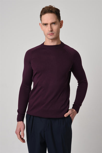 KOALA SYDNEY Men's Damson Crew Neck Slim Fit Knitwear Sweater