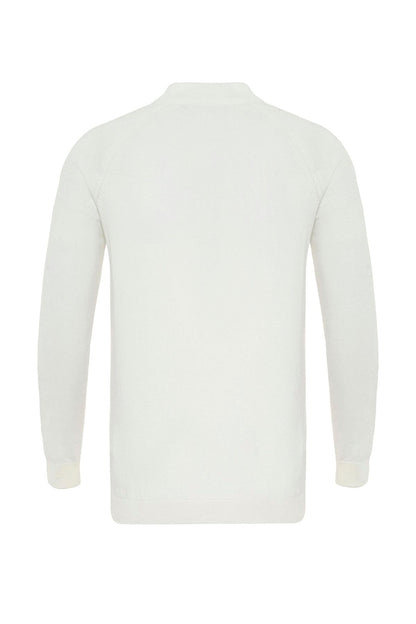 KOALA SYDNEY Men's Ecru Crew Neck Slim Fit Knitwear Sweater