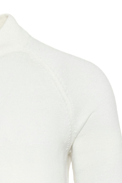 Men's Ecru Crew Neck Slim Fit Knitwear Sweater - Wessi