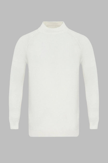 KOALA SYDNEY Men's Ecru Crew Neck Slim Fit Knitwear Sweater