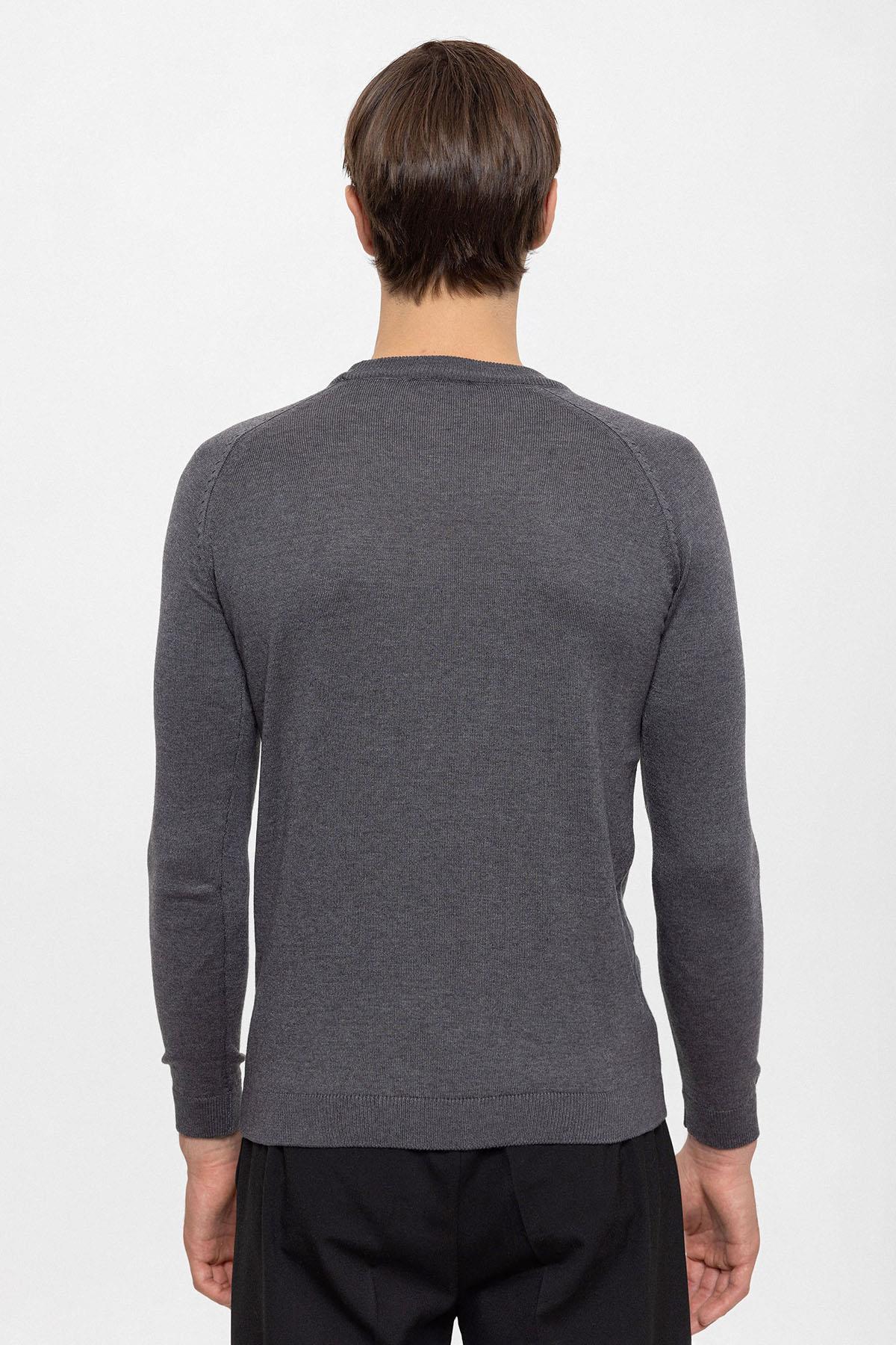 KOALA SYDNEY Men's Smoked Crew Neck Slim Fit Knitwear Sweater