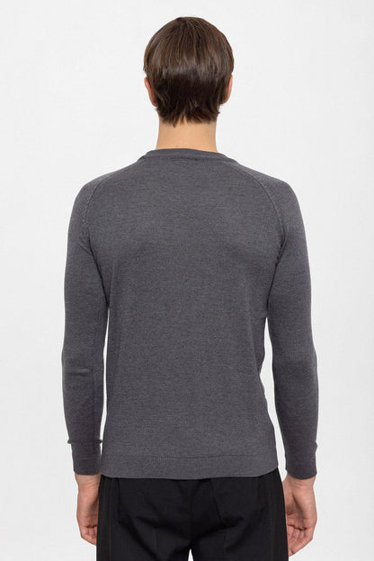 KOALA SYDNEY Men's Smoked Crew Neck Slim Fit Knitwear Sweater