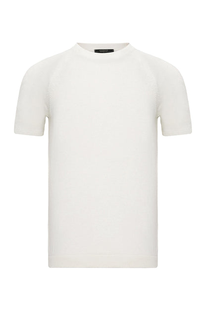 KOALA SYDNEY Men's Ecru Crew Neck Knitwear T-Shirt