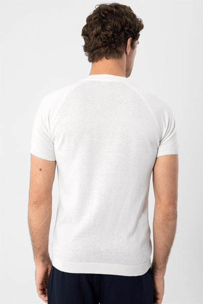 KOALA SYDNEY Men's Ecru Crew Neck Knitwear T-Shirt