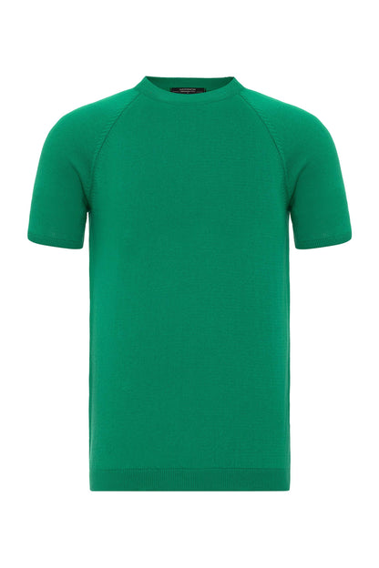 KOALA SYDNEY Men's Green Crew Neck Knitwear T-Shirt