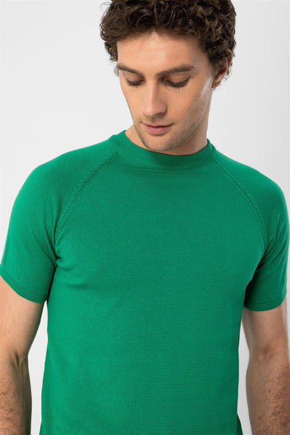 KOALA SYDNEY Men's Green Crew Neck Knitwear T-Shirt