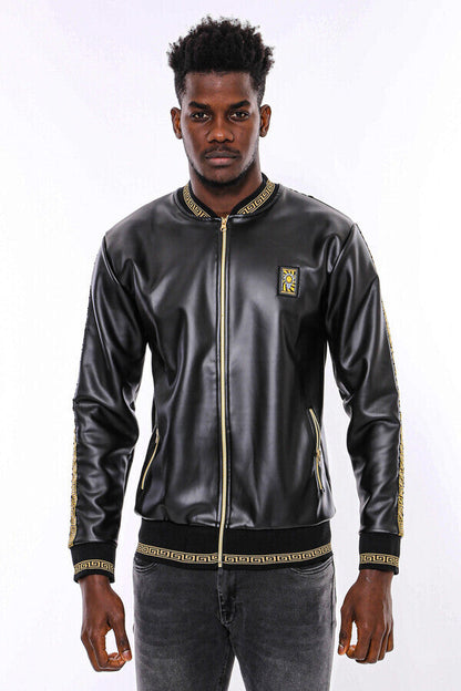 Black Leather Touch Seasonal Coat