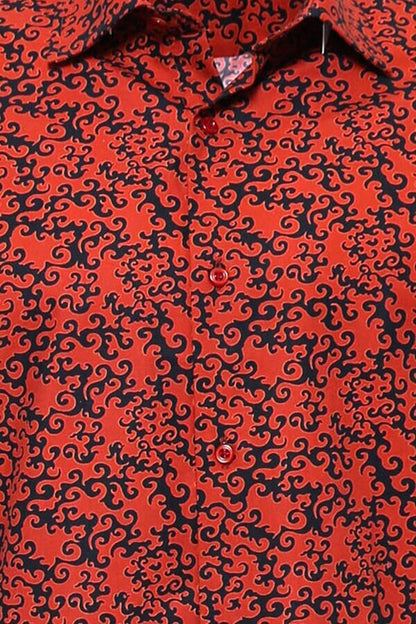 KOALA SYDNEY  Black Patterned Shirt Over Burgundy