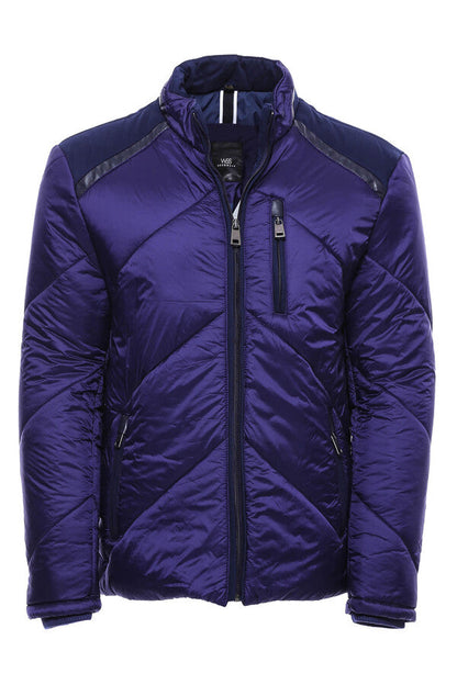 Blue Quilted Down Coat