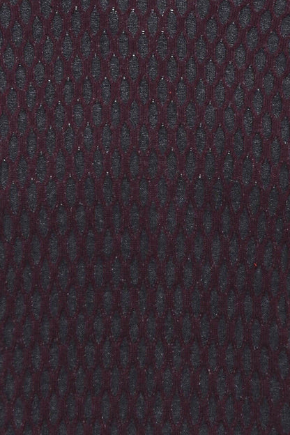 Burgundy Diamond Patterned Circle Neck Sweater - Wessi