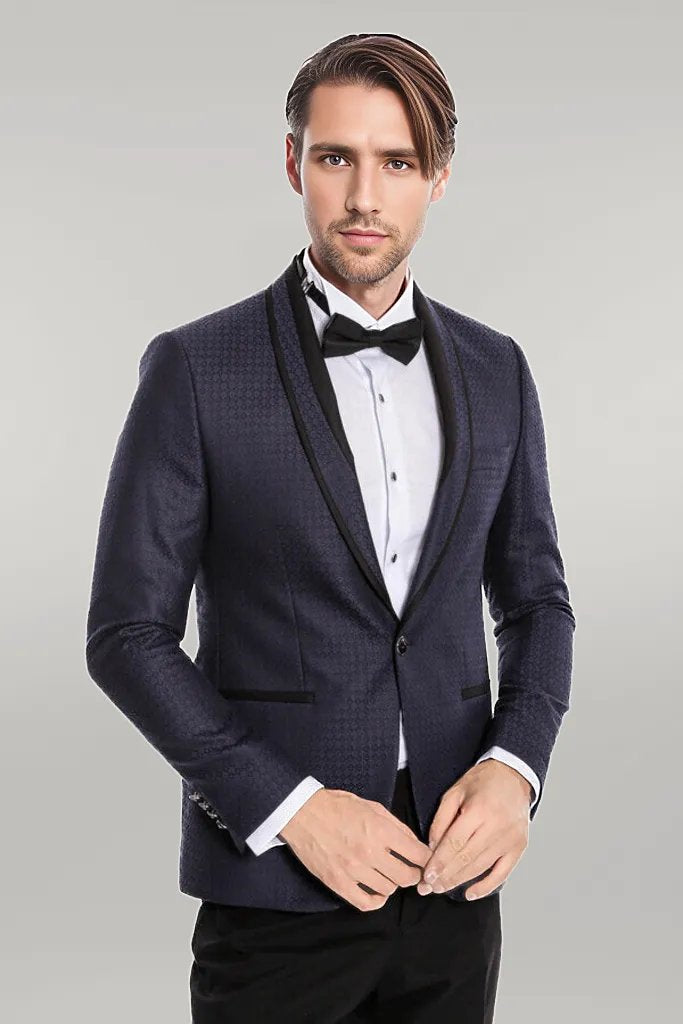 KOALA SYDNEY Burgundy Shawl Lapel Patterned Suit | Wessi