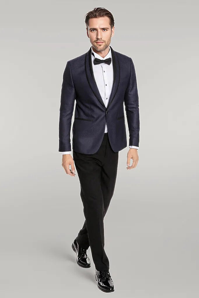 KOALA SYDNEY Burgundy Shawl Lapel Patterned Suit | Wessi