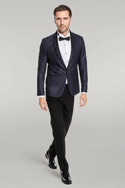 KOALA SYDNEY Burgundy Shawl Lapel Patterned Suit | Wessi