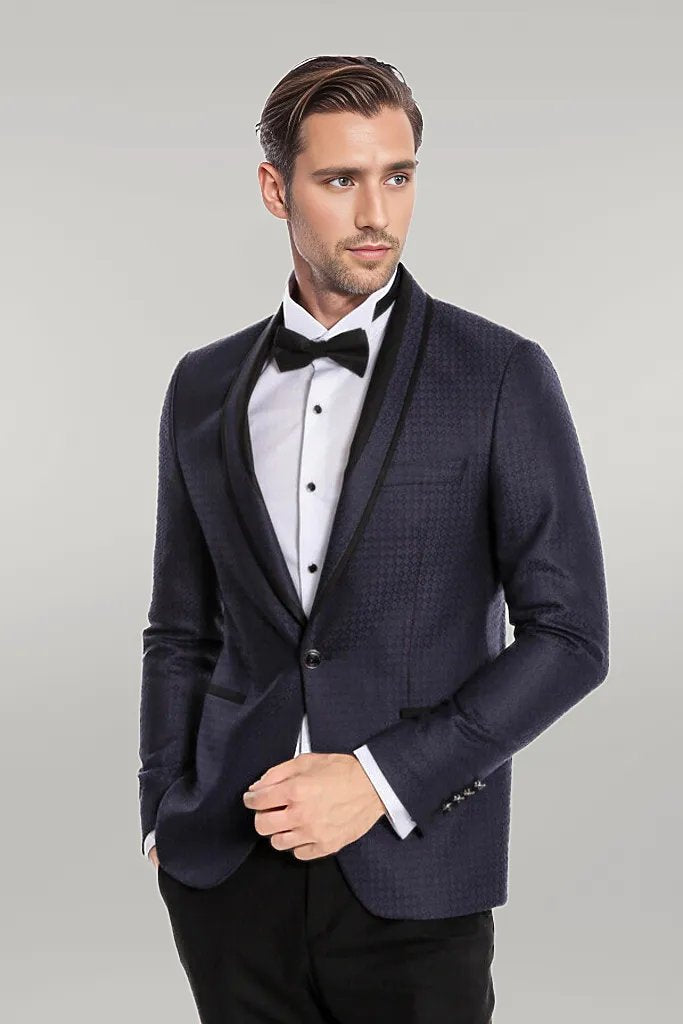 KOALA SYDNEY Burgundy Shawl Lapel Patterned Suit | Wessi